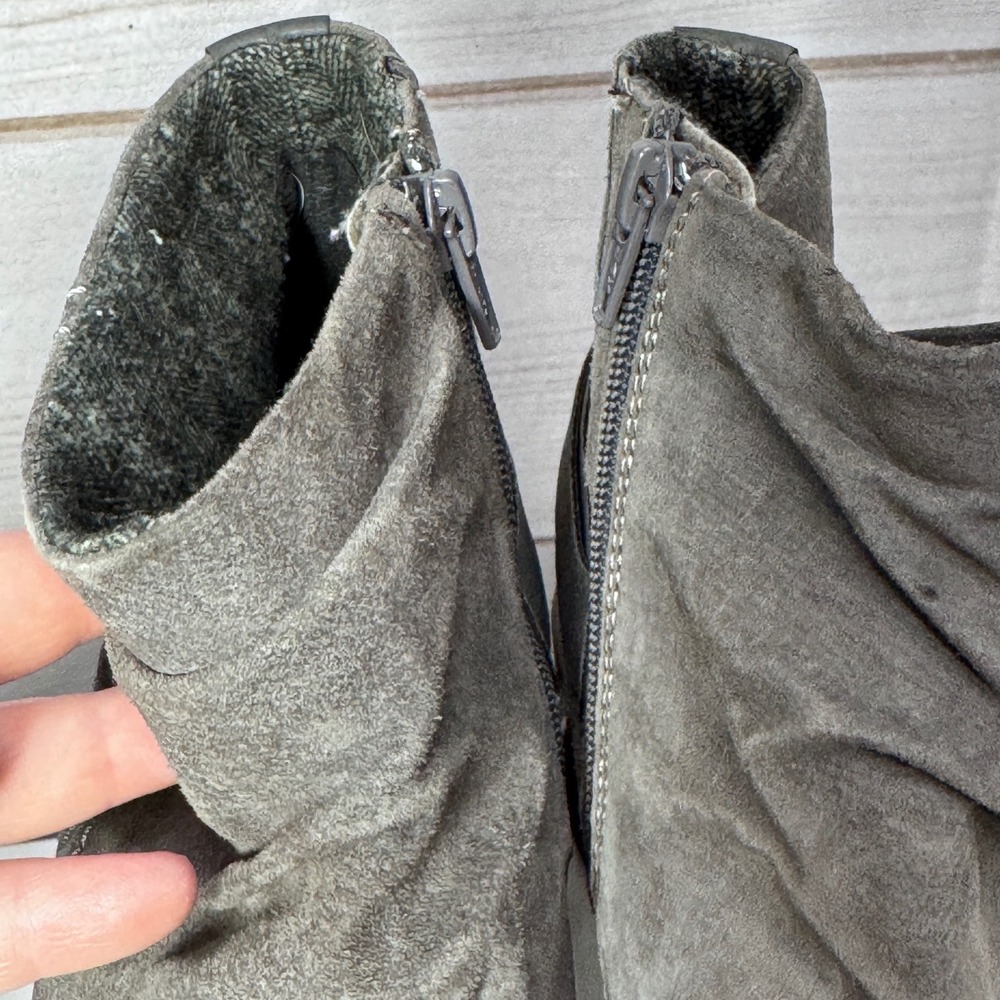 Earth Origins Paige Womens Brown Grey Slouchy Ankle Boots Size 9M comfy Suede - Picture 4 of 6